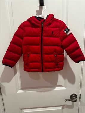 Polo Ralph Lauren Boys Red Puffer Hooded Jacket – Gently Used